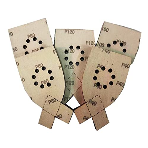 50pcs Large Mouse Detail Sander Sandpaper for Black Decker KA220G KA230 Mouse Sanders and Sanding Paper Hook Loop Sandpaper Assorted 40,60,80,100,120 Grit
