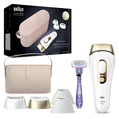 Braun IPL Long-lasting Hair Removal System for Women and Men, NEW Silk Expert Pro 5 PL5347, Head-to-toe Usage, for Body & Face, Alternative to Salon Laser Hair Removal, With 3 Extra Caps