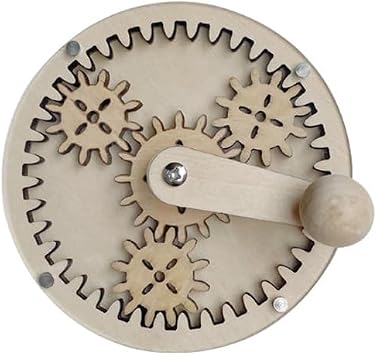 Busy Board Hand Crank Gear, Wooden Miniature Busy Board,Early Teaching Educational DIY