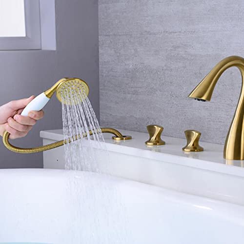 Robinet de baignoire anti-calcaire or brossé pour rénovation facile - 3