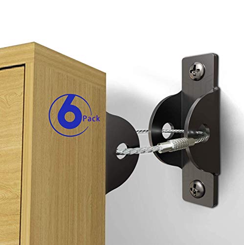 LEHOUR Correas para muebles antivuelco, kit de correas de anclaje para muebles a prueba de bebés, correas para muebles de seguridad para niños a prueba de bebés y protección de mascotas (6 paquetes)