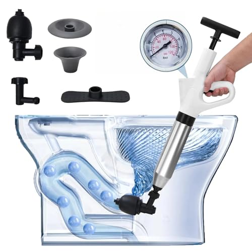Déboucheur de toilettes kit de piston haute pression résistant pour évier