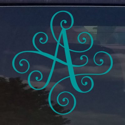 Eggleston Design Co Custom Elegant Scroll Vine Name Letter Vinyl Decal/Bumper Sticker for Cars YETI Cup Laptop Monogram (14 Colors) (3