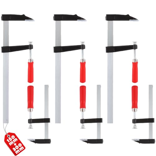 MUXHEL 6PCS Wood Clamps for Woodwork 150mm+300mm Quick Slide Woodworking Clamps Heavy Duty F clampss for Woodwork, Welding, Metal Working, DIY and Crafts
