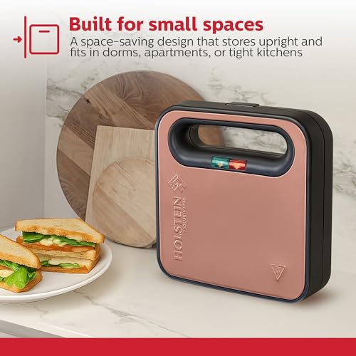 holstein housewares 2-sice sandwich griddle non-stick panini press amp breakfast sandwich maker easy clean up perfect for cooking breakfast crispy grilled cheese savory paninis amp sandwiches