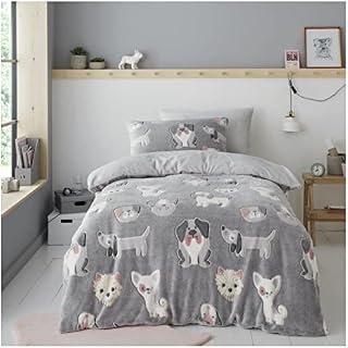 GC GAVENO CAVAILIA Teddy Fleece Duvet Cover Sets, Wam Glow In Dark Bedding Single Bed Set, Cuddle Warm Quilt Cover, Charcoal