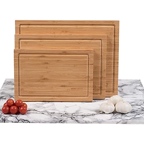 Masterpiece Knife Set Bundled With Slice Bright Bamboo Cutting Boards 3 Set #TOP5