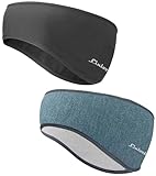 Sport Stirnband für Damen und Herren - Frühling/Herbst/Winter/Ohrenwärmer Stirnbänder Ohrenschützer Warm Headband for Jogging, Laufen, Wandern, Fahrrad und Motorrad Fahren (Schwarz + Grünliches Blau)