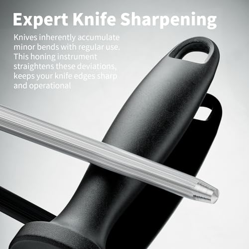Fanerfun Knife Sharpener Rod, Kitchen Knives Sharpener Carbon Steel Professional Knife Sharpening Steel thumb #4
