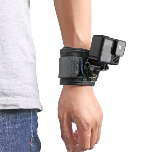 SUREWO Wrist Strap Mount Compatible with GoPro Hero 13/12/11/10/9/8/7//6/5 Black,DJI Osmo Action 5 pro/4/3,Insta 360 ONE R,AKASO/Campark and More