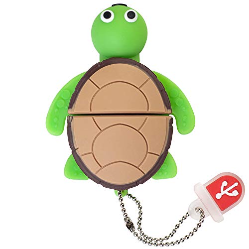 Image of BorlterClamp 64GB USB Flash Drive Cute Cartoon Sea Turtle Model Memory Stick, Gift for Students and Children