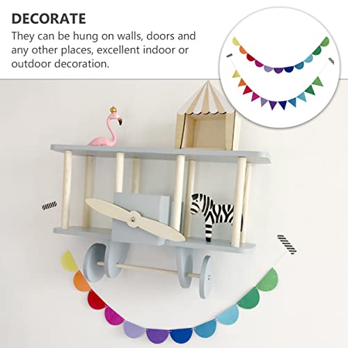 ORFOFE 4 pcs Rainbow Room for Party Bunting Adornment Door Nursery Supplies Garland Pennant Decorati