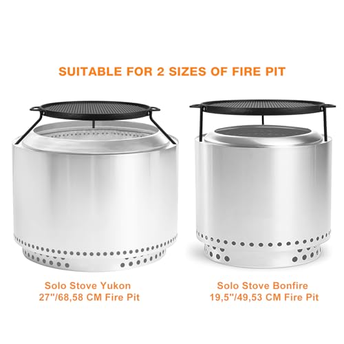 Plaque de cuisson réversible en fonte durable pour braseros de 49 cm