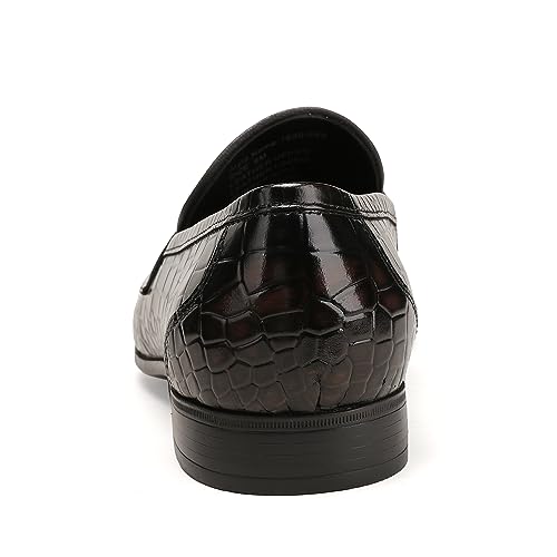 Image of Classic Leather Dress Shoes for Men, Premium Alligator Printed Bussiness Dress Slip on Loafer for Mens