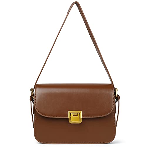 Women's Shoulder Bag Messenger Handbag Preppy Style Female Crossbody Bag Retro Envelope Purse Designer Briefcase (Brown)