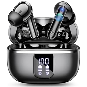 Bluetooth Kopfhörer, In Ear Kopfhörer Kabellos Bluetooth 5.4, 46 Std Bass 3D Stereo Wireless Earbud, USB-C-Schnellladung, 4 ENC Noise Cancelling Mic, IPX7 Wasserdichte In Ear Ohrhörer für Sport Gym.