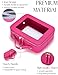 Popvibe Clear Makeup Bag Travel Cosmetic Case Transparent Toiletry Bag with Zipper, Portable Make Up Organizer Traveling Compact Car Bag for Essentials, Hotpink, Large