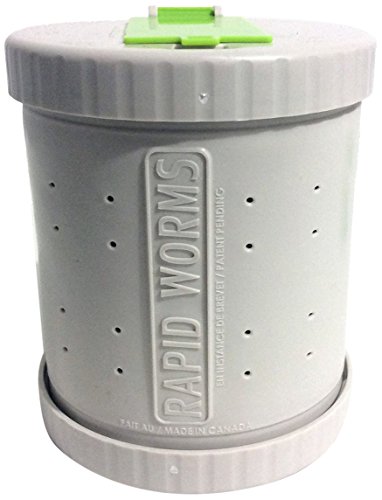 Rapid Worms Live Worm & Night Crawler Bait Boxes with Aeration Holes | Belt Clip | Dual-Sided Opening for Easy Access | 360° Rotation | Worm Cutter Included | Fishing Gear | Made in Canada