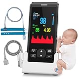 HOLFENRY Handheld Pulse Oximeter for Baby&Adult,Infant Pulse Oximeter Fingertip Rechargeable with Continuous Monitor&Alarm, Infant Oxygen Monitor Fingertip
