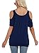 LEIYEE Womens Summer Navy Blue Sexy Casual Cold Shoulder Tops 2025 Trendy Short Sleeve Spring Cute Cut Out Ruched Pleated Scoop Neck Banded Bottom T Shirts Loose Fit Blouse Fashion Clothes S
