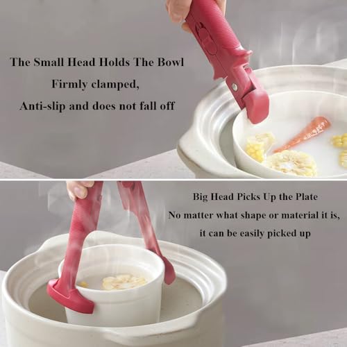 Mutifunctional Anti-Scald Dish Clip, Heat-Resistant Silicone Hot Bowl Gripper for Kitchen, Hot Dish Plate Gripper Clips & Steamer Tongs with Non-Slip Grip Cooking Tongs for Microwave, Oven & Stove - image 2