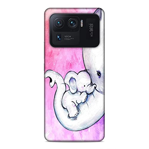 Image of Printed Mobile Back Hard Case Cover for Xiaomi Redmi 11 Ultra | Cute Elephant, Baby Elephant, Mom's Love -2202