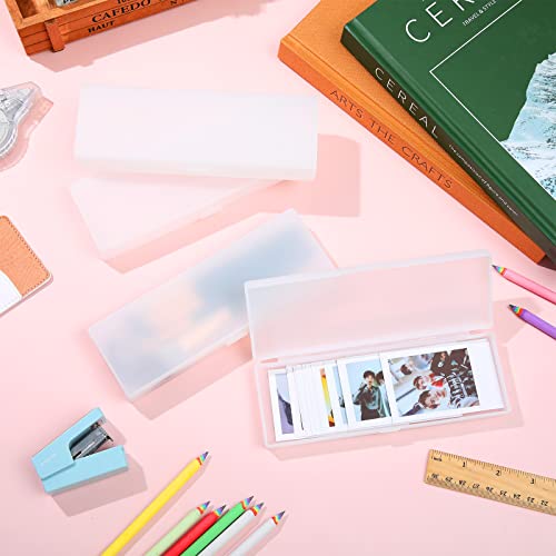 Image of Yexiya 30 Pack Pencil Box Clear Plastic Pencil Case Bulk 7.9 x 2.8 x 1 Inches Pen Storage with Hinged Lid Stackable for Pens Crayons School Office Supplies Organization