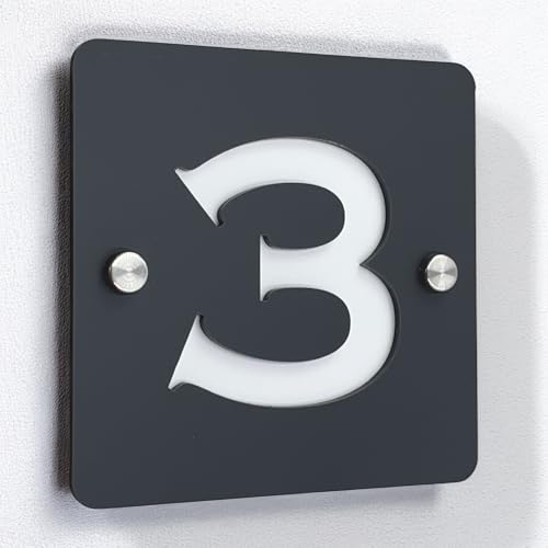 The House Sign Company – Ascot Personalised House Sign | Acrylic Door Plaque with Number | Weatherproof Outdoor House Name Plate