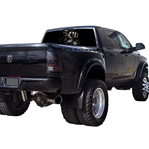Graphix Express Truck Back Window Graphics (P460 Grim Reaper) Universal See Through Rear Window Vinyl Wrap - Full Window Decals For Trucks -Truck Window Decals #TOP2