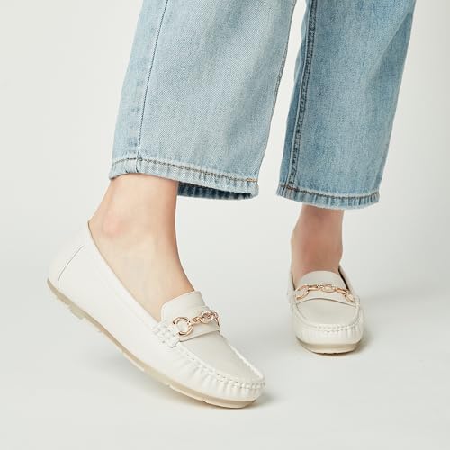 Image of Women's Business Loafers Work Casual Flats Shoes Lightweight Penny PU Leather Slip On Walking Shoes