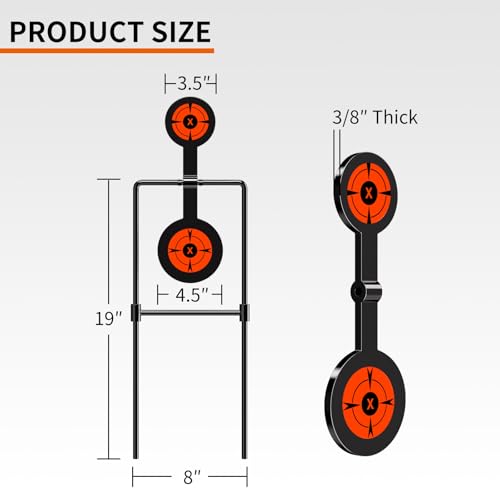 highwild double spinner shooting targets - auto reset steel target - for centerfire handguns up to 44 magnum