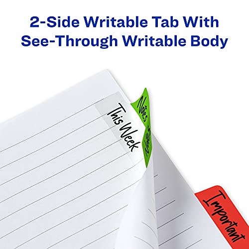 Image of Avery Margin Ultra Tabs, 2.5 inch x 1 inch, Repositionable, 72 Tabs | For Marking Pages in Books and Planners, Clear Film Tabs, 2-Side Writable, Smudge-Resistant, Fits Within Margins