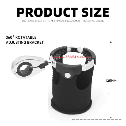 Portavasos universal para motocicleta y bicicleta metal negro miniatura 6