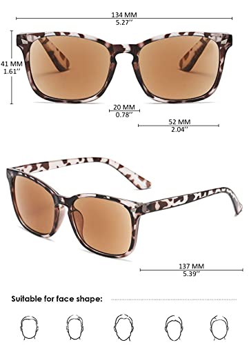 KOOSUFA Classic Reading Sunglasses Blue Light Blocking Sun Readers Eyeglasses UV400 Protection UV Resistant Outdoor Eyewear for Men Women Tortoiseshell Brown 1.25 - Image 2