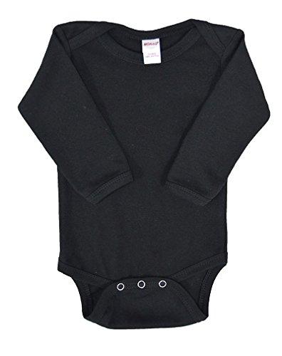 Monag Long Sleeve Baby Bodysuit, Long Sleeve Blank Solid Color Baby One-Piece, 100% Cotton Infant Bodysuit, Creeper