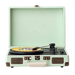 Tourne-Disque, Platine Vinyle Bluetooth Portable avec Haut-parleurs stéréo intégrés, entraînement par Courroie à 3 Vitesses (Vert Taille Unique) - Les Beatles, Paul McCartney, John Lennon, RIngo Starr, George Harrison