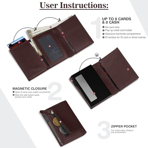 Buy The Wallet Store Urban Pop RFID Protection Wallet | Pop-up Card Holder | Scan Proof Wallets for Men | Aluminium Case | Up to 8 Cards | Credit & Debit Card Holder (Brown-F) at Amazon.in - Image 4
