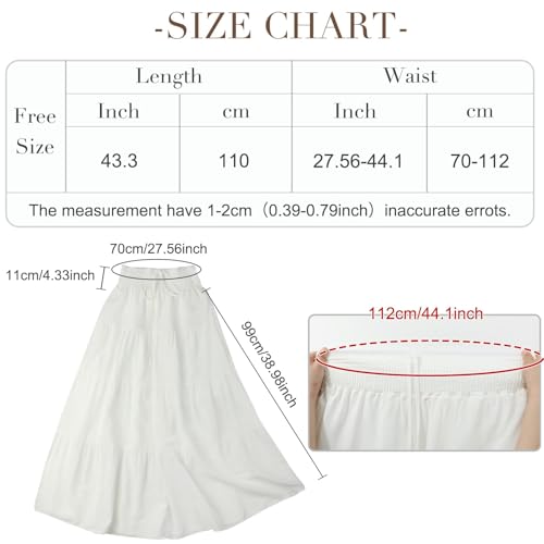 KASTWAVE Women's 2 in 1 Maxi Skirt - High Waist Ruffles A Line Long Length With Drawstring