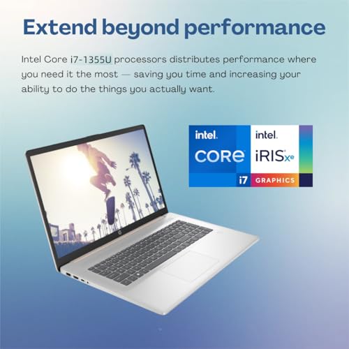 Image of HP 17 inch Touchscreen Business Laptop, Intel 10-Core i7-1355U(Up to 5 GHz), Microsoft Office Pro Lifetime, 16 GB RAM, 1 TB SSD, HD Audio, 720P Webcam, WiFi 6, Bluetooth 5.3, Win 11 Pro, Pale Rose Gold