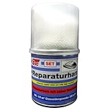 STC Reparaturharz Set 250 g mit Glasfasermatte & Härter – Polyesterharz für GFK Reparatur, Karosserie, Boot, Auto, Modellbau – inkl. Spachtel und Mischbecher – Profi Laminierharz – Made in Germany