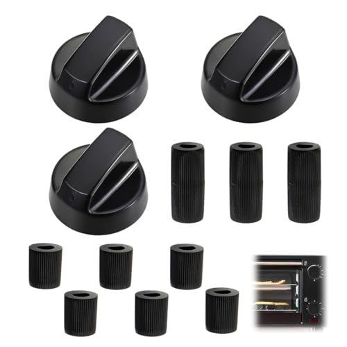 GNALIA Bouton Gazinière Universel 3 Pièces + 9 Adaptateurs En Plastique, Diamètre Intérieur 6Mm Et 8Mm Pour Fours Et Plaques De Cuisson