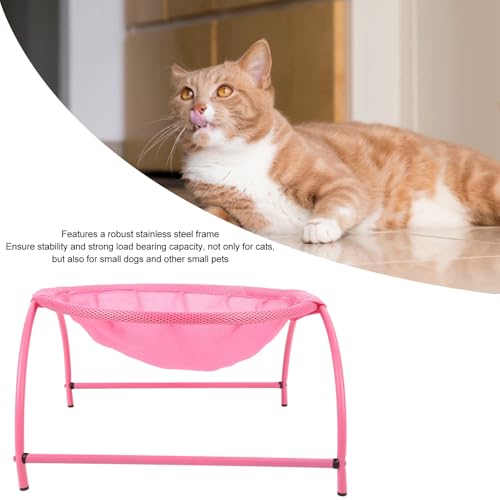 Hamac pour chat en acier inoxydable robuste avec couchage ergonomique rose