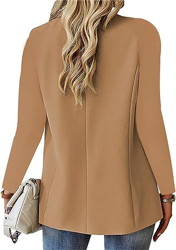 Women's Blazer Casual Bussiness Outfit Long Sleeve Lapel Suit Jacket Open Front Cardigan Work Office Blazer with Pocket2