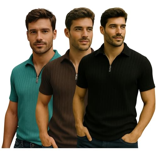 Image of Preneum Men's Polo T‑Shirt | Comfortable Rich Polycotton, Band Collar, Regular Fit | Stylish & Premium All Day Wear (Available in Plus Sizes)