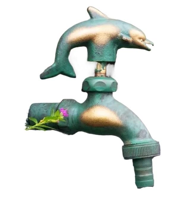 Robinet extérieur décoratif G1/2 dauphin vert pour sublimer votre terrasse
