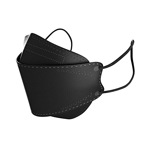Image of Men's and Women's Premium N95 Mask Japanese Willow Shape FFP2 Certified 3D Designer Ultra Breathable Anti Pollution and Protective Face Mask - (Black) - Pack of 10