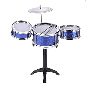 Kinderen Kids Desktop Drum Set 3 Drums Muziekinstrument Speelgoed met kleine Cymbal Drum Sticks (Color : Deep Blue)