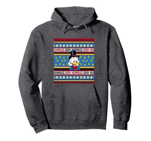 Sweat à capuche Disney Scrooge McDuck Bah Humbug noir en coton pour adulte