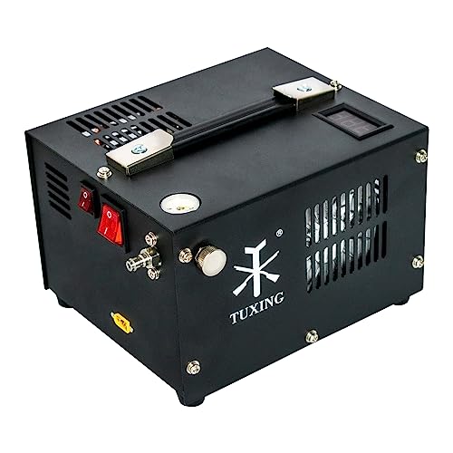 Compresor de aire TUXING Pcp, 4500 Psi 30 Mpa, sin aceite/agua, alimentado por coche 12 V...