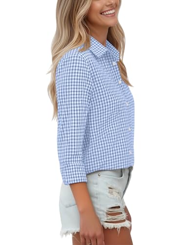 Image of Soft Wrinkle-Free Button Down Stretch Shirts for Women, Breathable Moisture-Wicking Casual Work Dress Tops